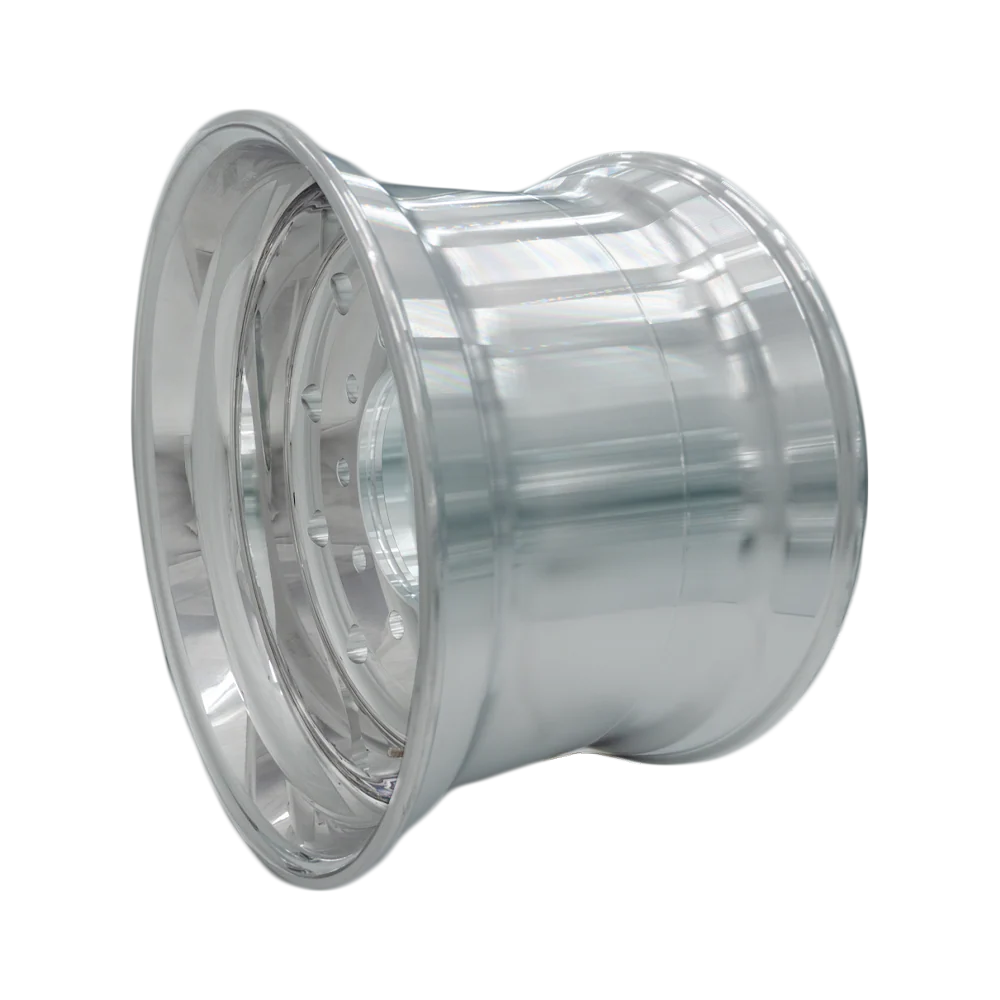 Super Single Wheels 22.5x14 Forged Aluminum Rims Flat Face Polished Hub Pilot