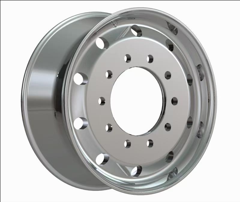 Uplead Truck Wheel 22.5x9 Aluminum Wheels  Polished Forged  Flat Face Front Hub Pilot Rims