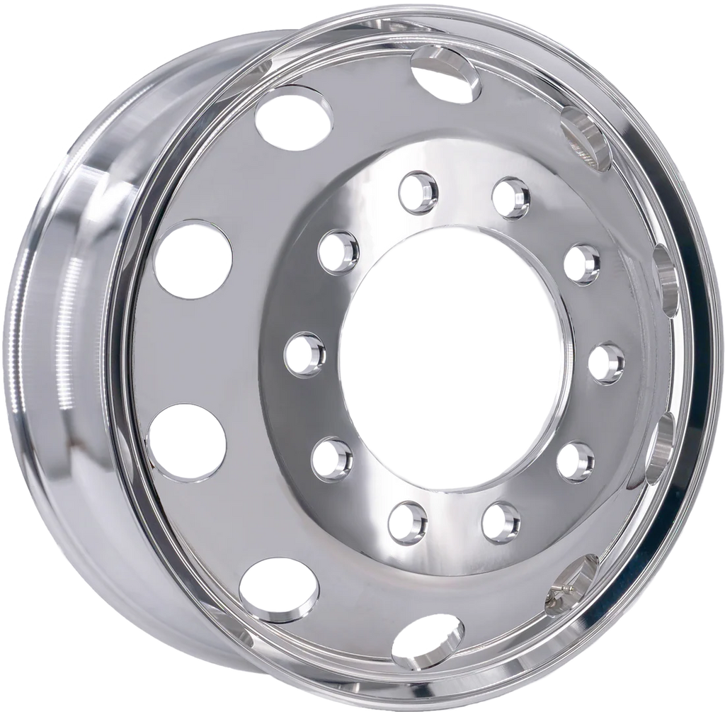 Truck Wheels 22.5x8.25 Alcoa Style Forged Aluminum Rims Hub-Piloted Machined Bright