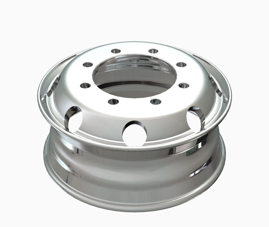 UpLead 19.5 x 7.5 Forged Aluminum Truck Wheels – Mirror Polished Both Sides