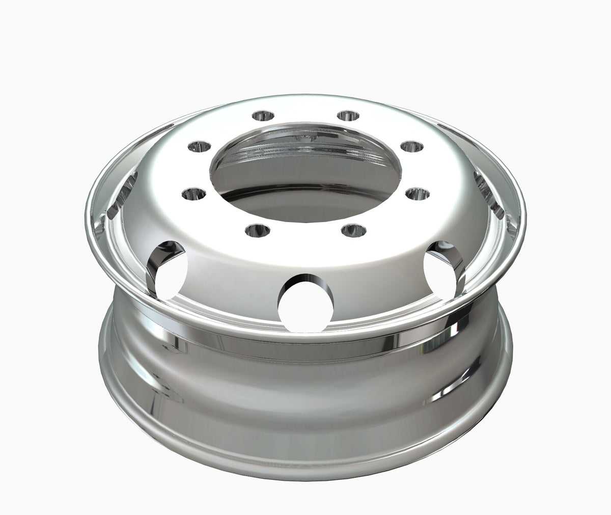 UpLead 19.5 x 7.5 Forged Aluminum Truck Wheels – Mirror Polished Both Sides