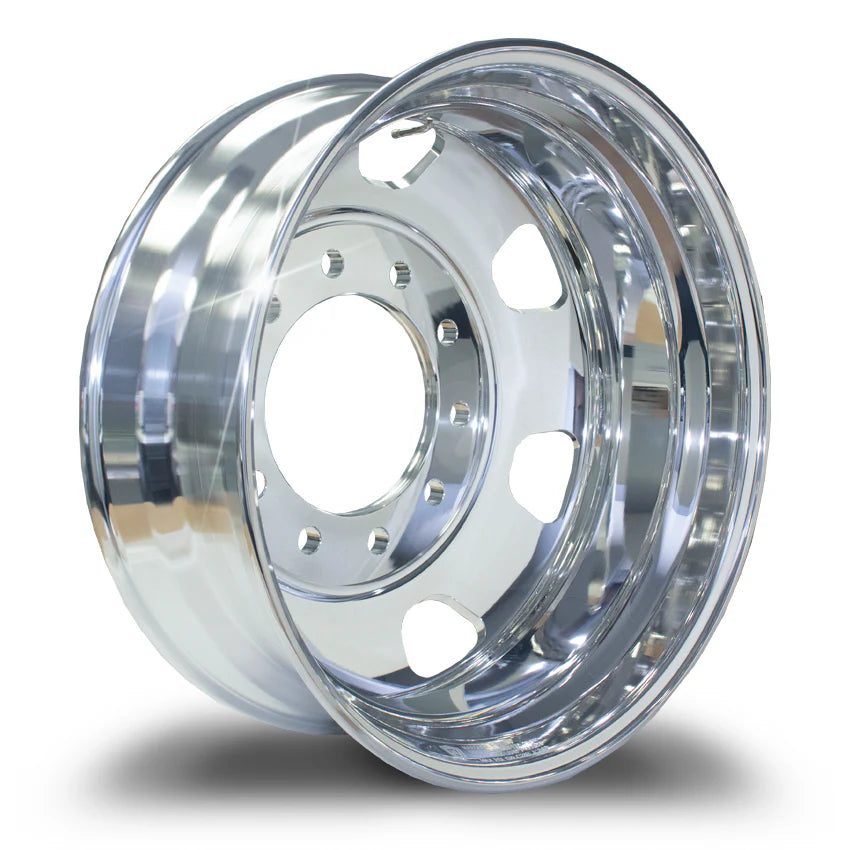 Truck Wheel 24.5 x 8.25 Kenworth Stylized Rims - Polished Both Sides