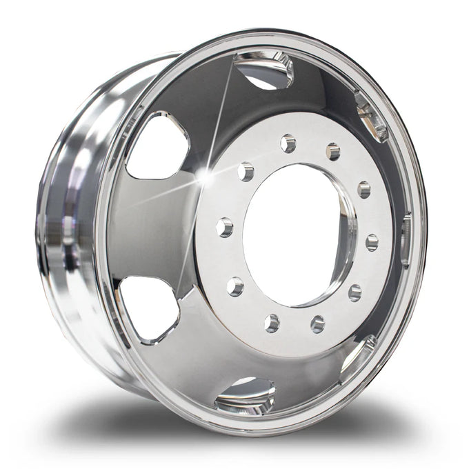 UpLead 24.5 x 8.25 Kenworth-Style Forged Aluminum Truck Wheels – Mirror Polished