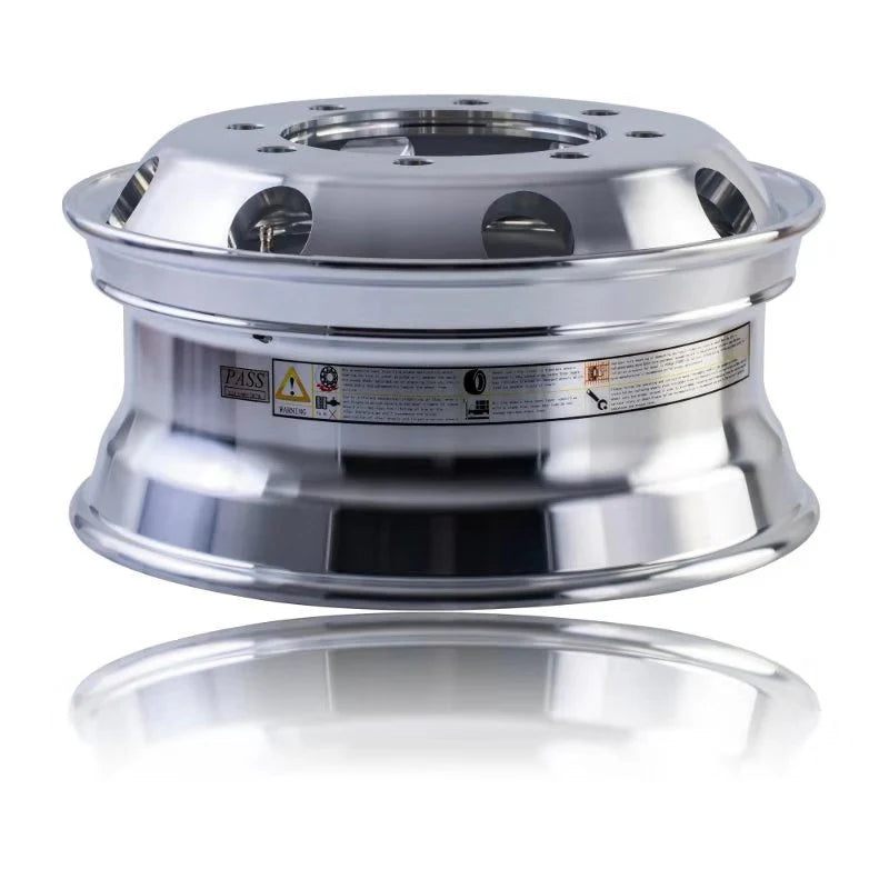 Truck Wheels 22.5x8.25 Alcoa Style Forged Aluminum Rims Hub-Piloted Machined Bright
