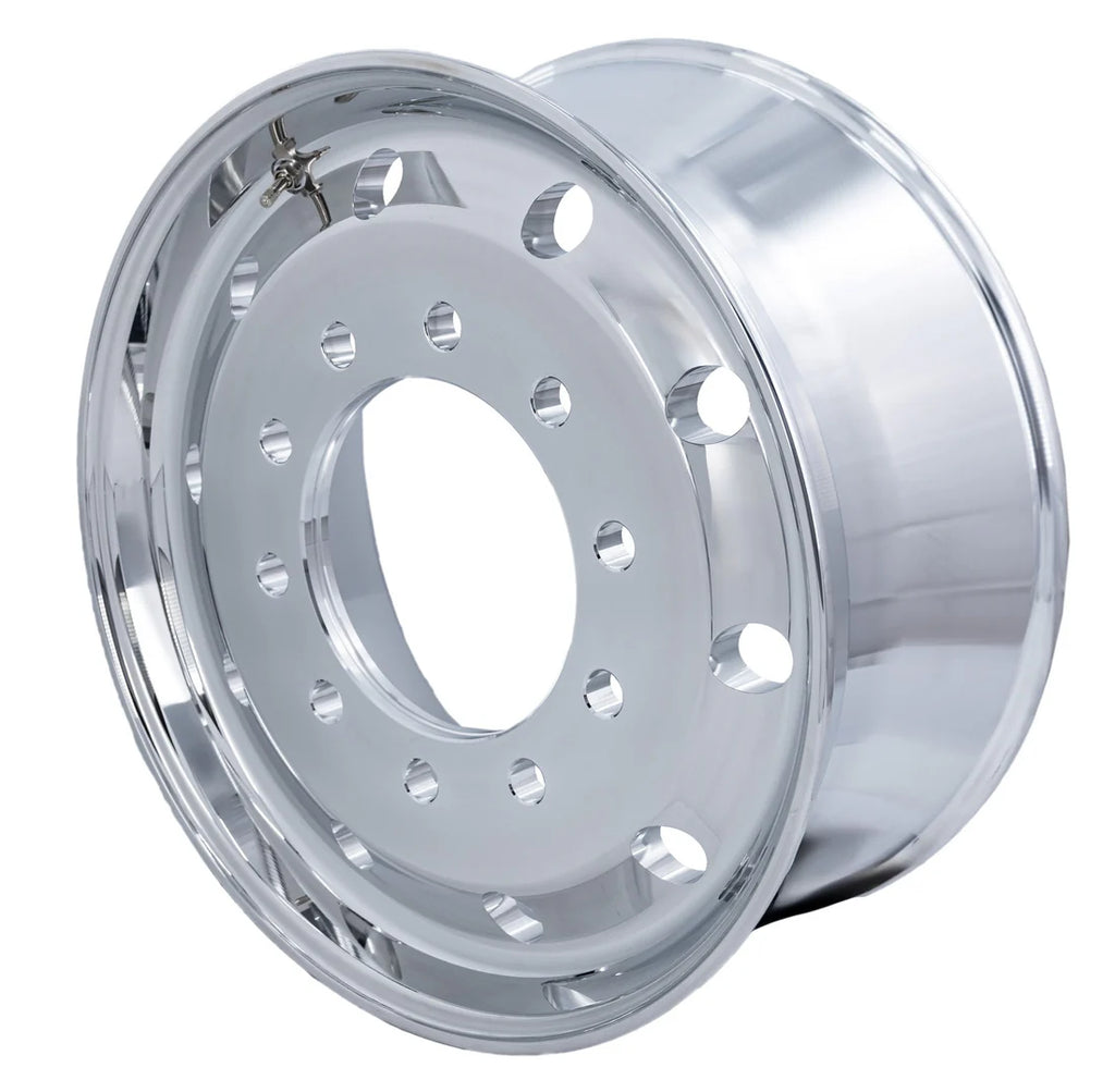 22.5 Aluminum Wheels – Polished Forged 22.5x9 Flat Face Front Hub Pilot Rims