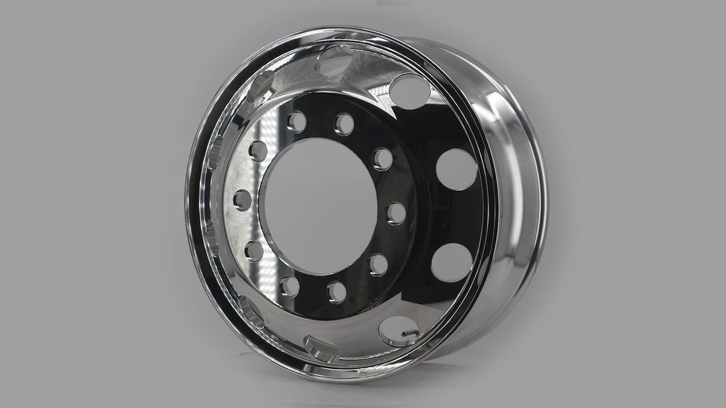 Uplead Truck Wheel 24.5x8.25 Heavy Duty Truck Wheels Forged Aluminum Rims Both-Side Mirror Polished Hub-Piloted