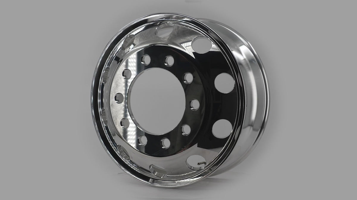 Uplead Truck Wheel 24.5x8.25 Heavy Duty Truck Wheels Forged Aluminum Rims Both-Side Mirror Polished Hub-Piloted