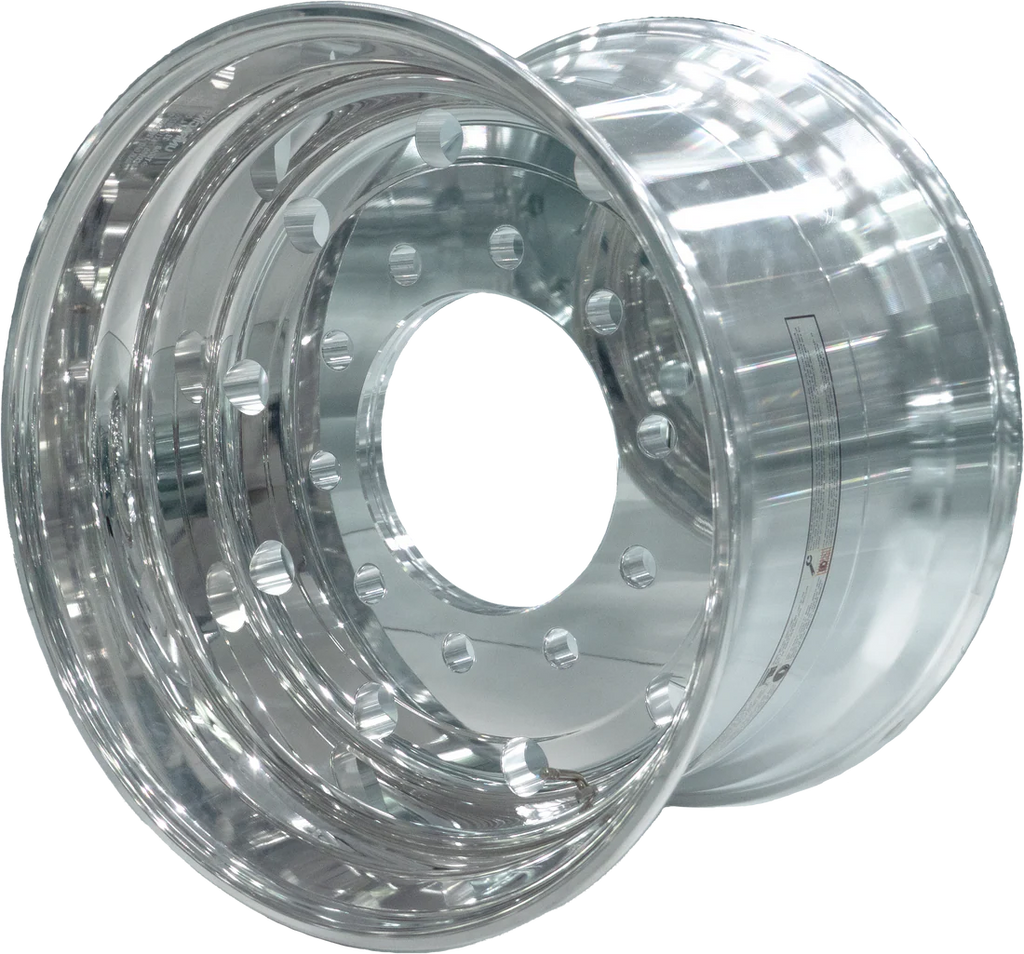 Super Single Wheels 22.5x14 Forged Aluminum Rims Flat Face Polished Hub Pilot